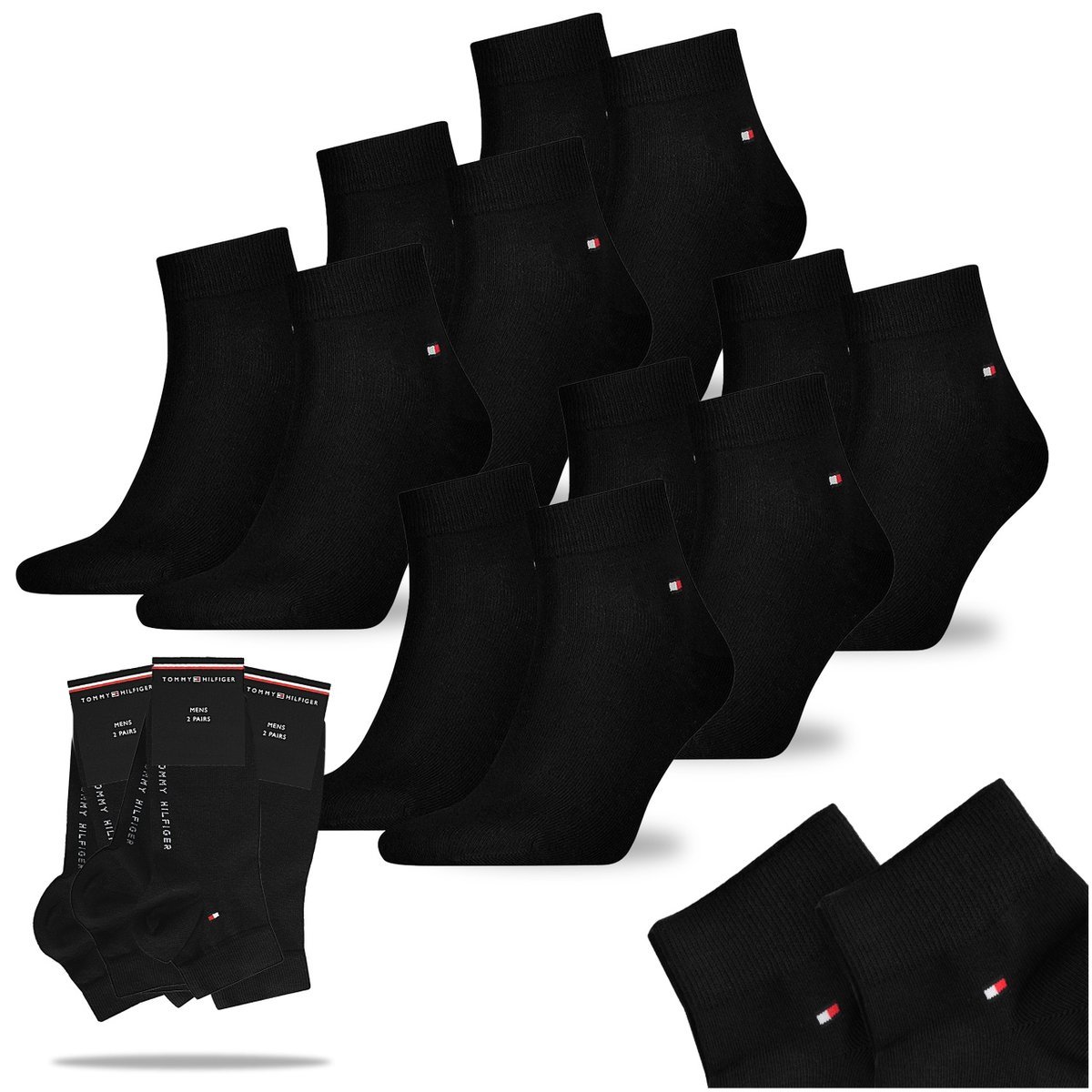 Tommy Hilfiger Skarpety Męskie Zakostki Logo Napis 6 par Rozmiar 47/49