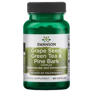 Suplementy naturalne - SWANSON Grape Seed Green Tea Pine Bark Complex 60 kaps. SW547 - miniaturka - grafika 1