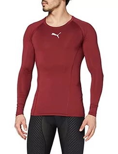 Koszulki męskie - Puma Koszulka męska LIGA Baselayer Tee LS czerwony CORDOVAN M 655920 - grafika 1