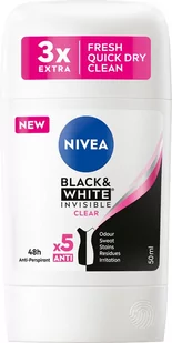 Antyperspirant w sztyfcie NIVEA Black&White - Dezodoranty i antyperspiranty męskie - miniaturka - grafika 2