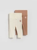 Komplety dla niemowląt - Reserved - Strukturalne spodnie 2 pack - brązowy - miniaturka - grafika 1