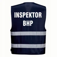 Odzież robocza - Kamizelka odblaskowa F474 PORTWEST S/M- granatowa z nadrukiem INSPEKTOR BHP - miniaturka - grafika 1