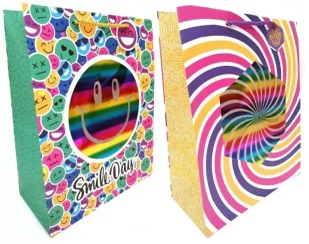 Torebka ozdobna z okienkiem pionowa M 21283-21284 - Opakowania i torebki na prezenty - miniaturka - grafika 2