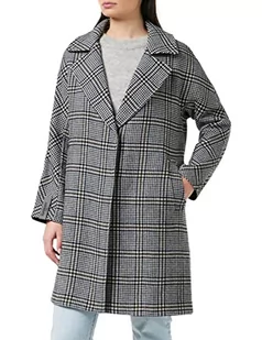 Superdry Damski płaszcz wełniany, czarny (Black Check Q22), L - Płaszcze damskie - miniaturka - grafika 1