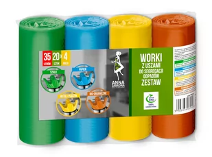 Zestaw Worki Na Śmieci Z Uszami Anna Zaradna 35L 4X20Szt. - Worki na śmieci - miniaturka - grafika 1