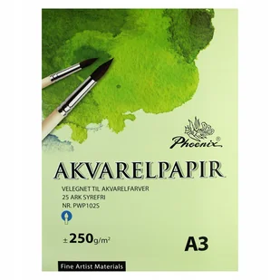 Arkusze blok do akwareli 25 sztuk Phoenix, blok do malowania farbami 250 g A3 - Kolorowanki, wyklejanki - miniaturka - grafika 1