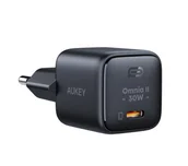 Ładowarki do telefonów - Aukey Omnia II PA-B1L GaN, USB-C, PD 30W, czarny - miniaturka - grafika 1