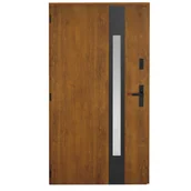 Drzwi zewnętrzne - Drzwi zewnętrzne stalowe wejściowe Thor Silver złoty dąb 90 lewe Wiśniowski - miniaturka - grafika 1