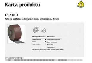 Klingspor Płótno ścierne rolka gr. 40 200mmx25m CS 310X 265767 - Materiały ścierne - miniaturka - grafika 1