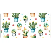 Podkładki na biurko - Podkładka na biurko Tropikalny malowany kaktus 120x60 cm - miniaturka - grafika 1