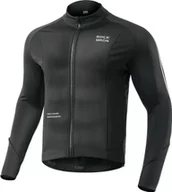 Kurtki rowerowe - RockBros Koszulka kolarska Rockbros 15400002004 z długim rękawem jesień/zima XL - czarna - miniaturka - grafika 1