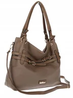 Torebki damskie - Torebka Damska Shopperka Worek Pojemna A4 Modna Duża Torba CH9911 Brązowa - miniaturka - grafika 1