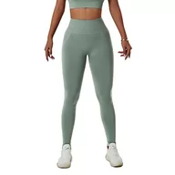Legginsy - EULLA Leggins Joga Kobieta Nagie Uczucie Spodnie Sportowe Joga Kobiety Legginsy Damskie Fitness Miękkie Elastyczne, Jasnozielony, XL - miniaturka - grafika 1