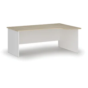 Biurko narożne PRIMO WHITE, 1800 x 1200 mm, prawe, biały/dąb naturalny - Biurka - miniaturka - grafika 1