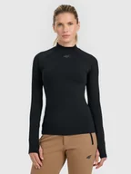 Bielizna sportowa damska - 4F Bielizna termiczna ocieplana (góra) damska - czarna XL - miniaturka - grafika 1