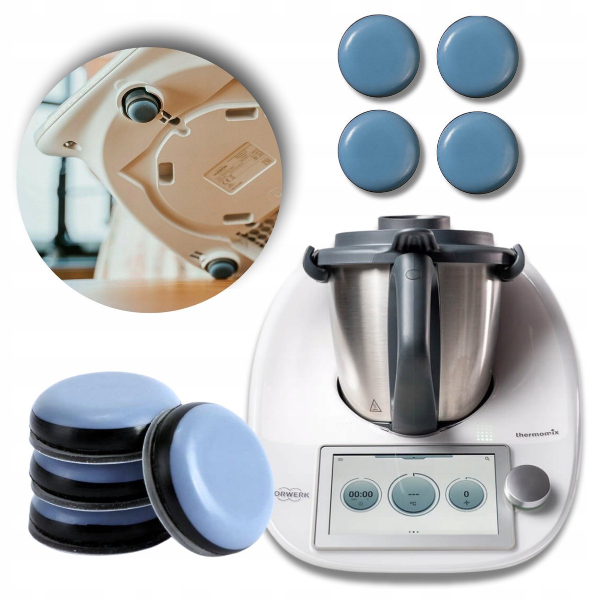 Podkładki pod nóżki antypoślizgowe Ochrona Blatu osłonki Thermomix 4szt