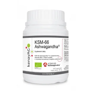 Kenay Ashwagandha KSM-66 BIO (300 kapsułek) 98EB-81229 - Suplementy naturalne - miniaturka - grafika 1