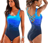 Stroje kąpielowe - JEDNOCZĘŚCIOWY STRÓJ KĄPIELOWY DAMSKI KOSTIUM WYSZCZUPLAJĄCY MONOKINI L 40 - miniaturka - grafika 1