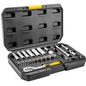 Zestawy narzędziowe - Topex Klucze nasadowe zestaw 36 elementów 1/4 38D669 - miniaturka - grafika 1