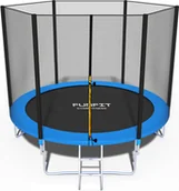 Trampoliny - FunFit Trampolina składana 252 cm z siatką ochronną i drabinką 841 - miniaturka - grafika 1