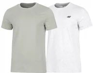 Koszulki męskie - 4F ZESTAW 2szt. 2-PAK MÄSKA KOSZULKA T-SHIRT 100% BAWEĹNA / rozm L - miniaturka - grafika 1