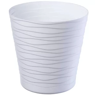 Doniczka na kwiaty z podstawką 17 cm, biała - Donice - miniaturka - grafika 1