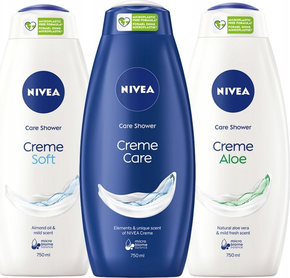 NIVEA żel płyn pod prysznic damski zestaw 3x750ml