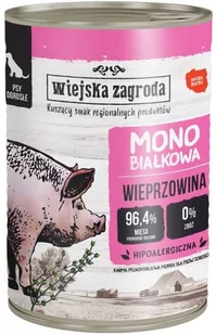 WIEJSKA ZAGRODA - Karma monobiałkowa dla psa wieprzowina puszka 400g - Mokra karma dla psów - miniaturka - grafika 1