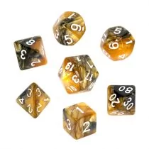 Rebel komplet kości RPG, czarno-złote - Akcesoria do gier planszowych - miniaturka - grafika 1