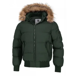 Kurtka zimowa z kapturem Pit Bull Burnt '24 - Ciemnooliwkowa  S - Odzież taktyczna i umundurowanie - miniaturka - grafika 1