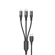 Kable USB - Kabel do szybkiego ładowania 120W 1m  3w1 USB - USB-C / microUSB / Lightning Dudao L22X - srebrny - miniaturka - grafika 1