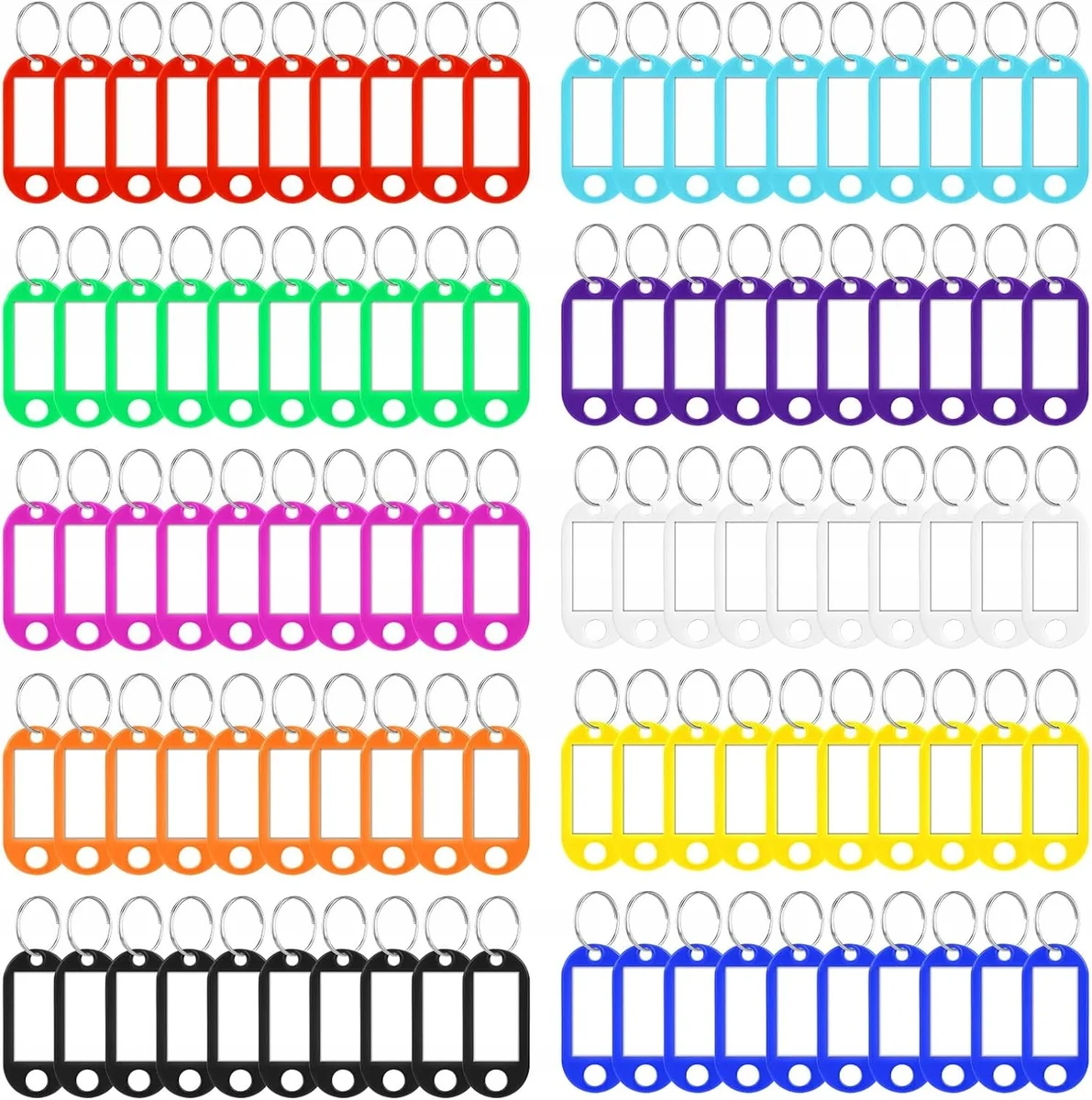 MULTIKOLOROWE 100SZT PLASTIKOWE IDENTYFIKACYJNE DO KLUCZY WALIZKI