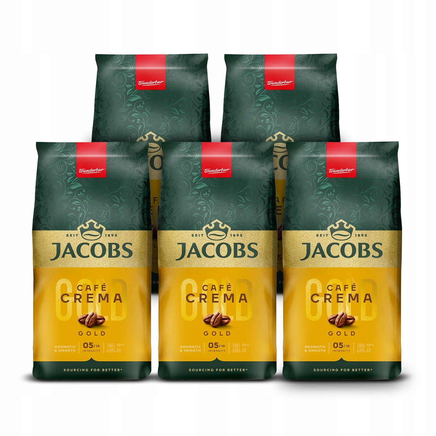 Kawa ziarnista Jacobs Crema Gold 5x 1kg zestaw