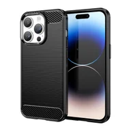 Etui i futerały do telefonów - Pokrowiec Etui Do Apple iPhone 14 PRO MAX w BRUSHED CZARNY Pokrowiec Ochronny Obudowa Case Cover Cadorabo - miniaturka - grafika 1