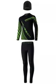 Pozostała odzież narciarska - Komplet bielizny termoaktywnej piłkarskiej z czapką Brubeck Dry Junior KP1028J czarny/neonowy - 140-146 - miniaturka - grafika 1