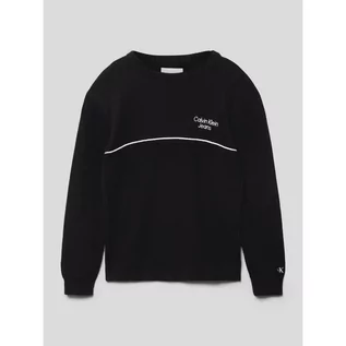 Swetry dla chłopców - Sweter z dzianiny z wyhaftowanym logo - Calvin Klein Jeans - grafika 1