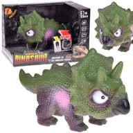 Figurki dla dzieci - Interaktywny gumowy dinozaur triceratops figurka z dźwiękiem RYCZY ZA5726 - miniaturka - grafika 1