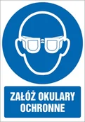 Okulary ochronne - Tabliczka Załóż okulary ochronne 30x42cm PCV 3mm - miniaturka - grafika 1