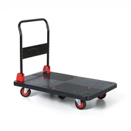Wózki magazynowe - Wózek platformowy ze składaną rączką, nośność 500 kg, 970x645 mm - miniaturka - grafika 1