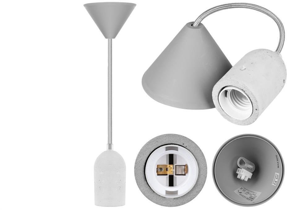 Lampa wisząca TFK Lampa wisząca zwis sufitowy E27 betonowa szara
