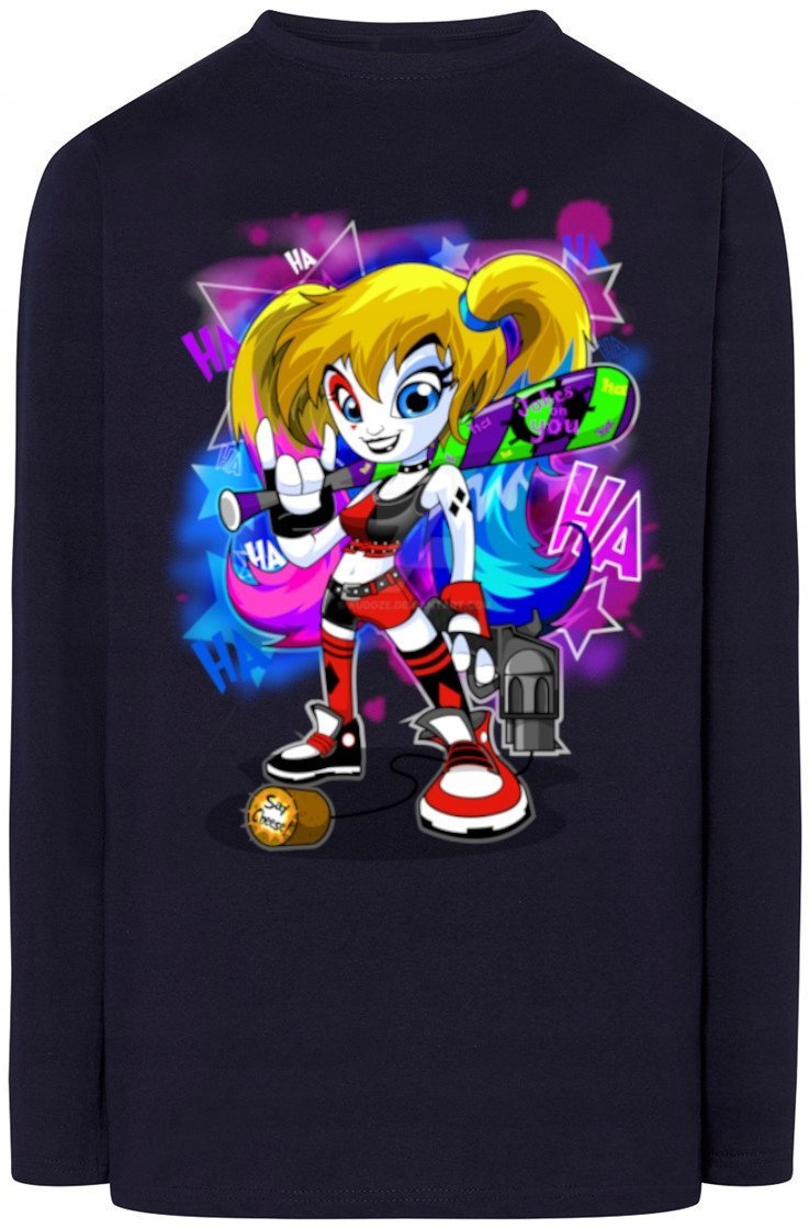 Harley Queen Męski Modny Longsleeve Nadruk R.XL