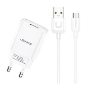 Ładowarki do telefonów - Usams Szybka Ładowarka Usams T21 2.1A + kablem micro Usb - miniaturka - grafika 1