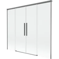 Parawany nawannowe - Mexen Rox parawan nawannowy 2-skrzydłowy rozsuwany 180 x 150 cm, transparent, gun metal - 8C9-180-002-95-00 - miniaturka - grafika 1