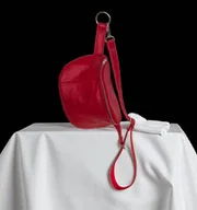 Nerki - Duża czerwona nerka damska U'POLKA, skóra naturalna - miniaturka - grafika 1