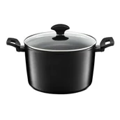 Garnki - Ambition CARBON GARNEK WYSOKI Z POKRYWKĄ 24 CM POWŁOKA QUALUM BASIC STONE INDUKCJA 84534 - miniaturka - grafika 1