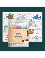 Zabawki kreatywne - HeyDoodle Duża Mata Silikonowa do Kolorowania A3 - Kształty i Zwierzęta - miniaturka - grafika 1