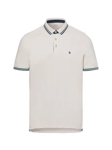 Jack & Jones Męska koszulka polo Mężczyźni Bawełna beżowy wzorzysty, S - Koszulki męskie - miniaturka - grafika 1
