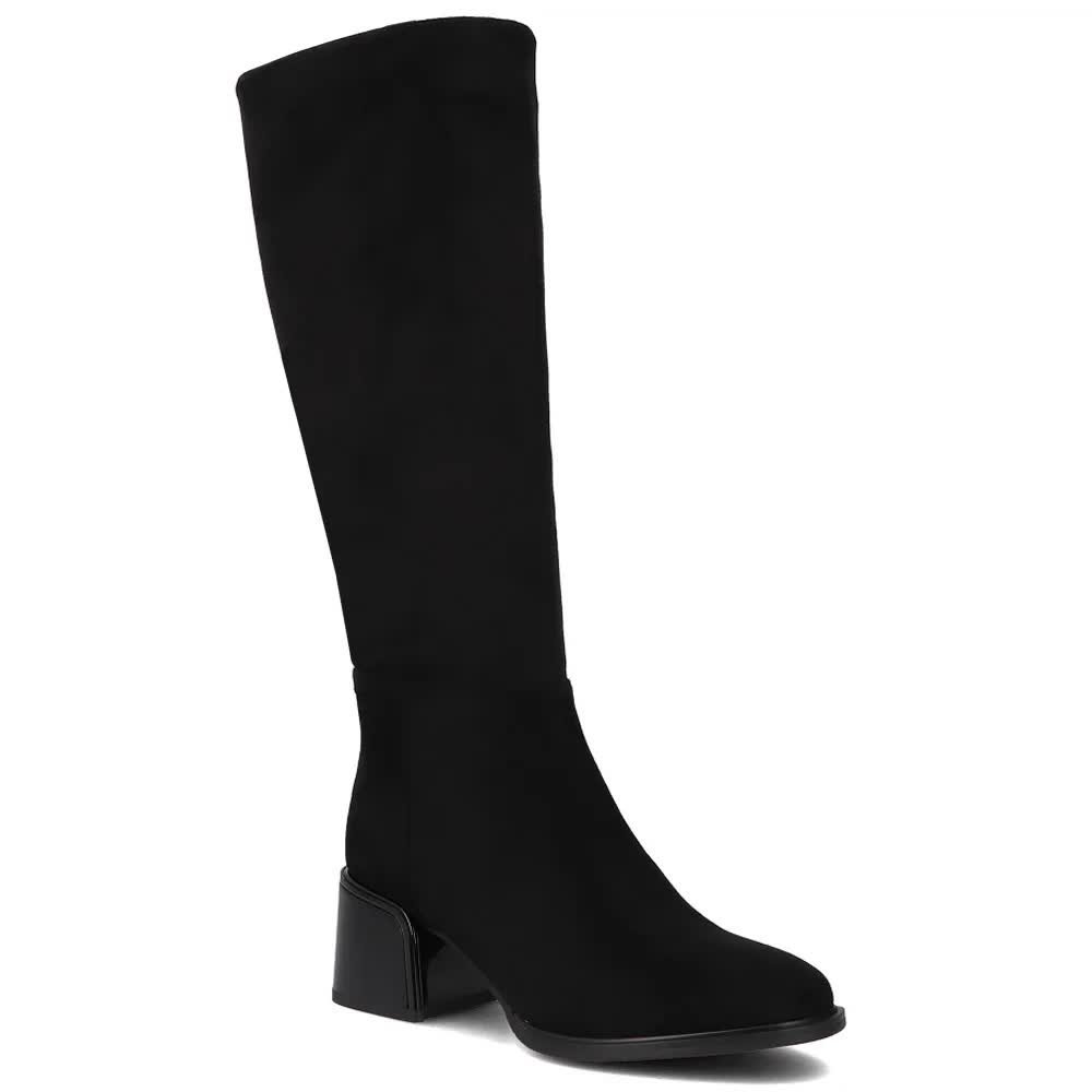 Kozaki damskie zamszowe czarne na obcasie ocieplane Filippo DKZ6603/25-36