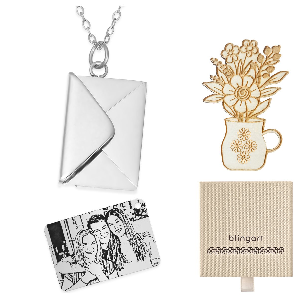 Naszyjnik celebrytka z grawerem KOPERTA