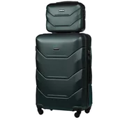 Walizki - Zestaw Walizka Duża + Kuferek z ABS-u (XL+BC) Zielony - miniaturka - grafika 1